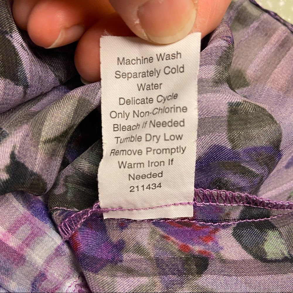 CAbi Eva Astor Purple Floral Peplum Blouse S - Picture 11 of 12